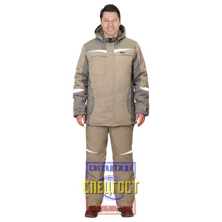Новинки на сайте: Костюм АРТ. 58451 зимний: куртка, брюки св. оливковый с т. оливковым