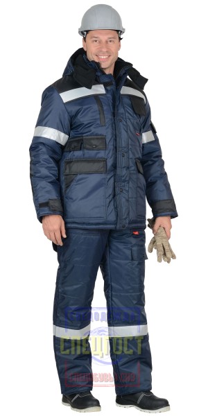Костюм "АРТ. 10080": куртка дл., п/комб. синий с чёрным