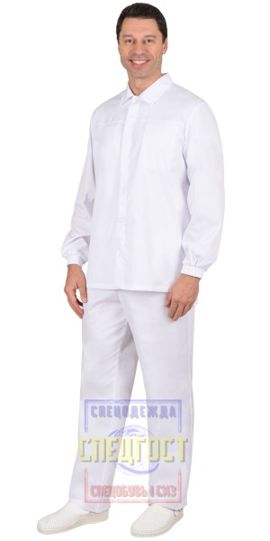 Костюм "АРТ. 56533" мужской: куртка, брюки, белый