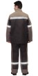 Костюм сварщика "АРТ. 54163" летний: куртка, брюки, серый с черным и СОП 50мм