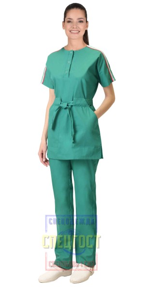 Костюм "АРТ. 59437" женский: блуза, брюки, зеленый