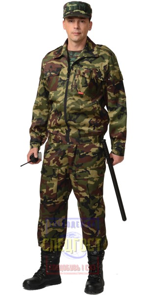 Костюм "АРТ. 10765" для охранника: куртка, брюки КМФ зелёный