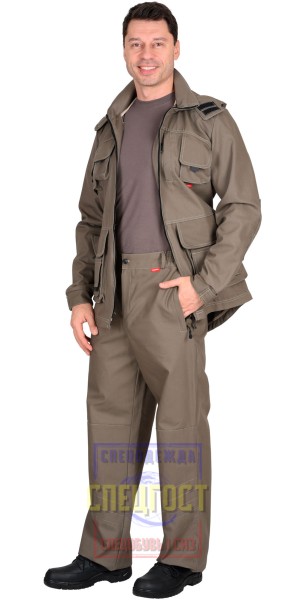 Костюм "АРТ. 54265" куртка, брюки (тк. Canvas) темный песок