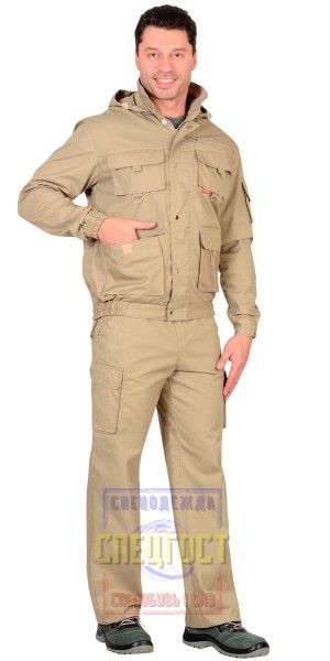 Костюм "АРТ. 10776" : куртка кор., брюки песочный тк. Rodos (245 гр/кв.м)