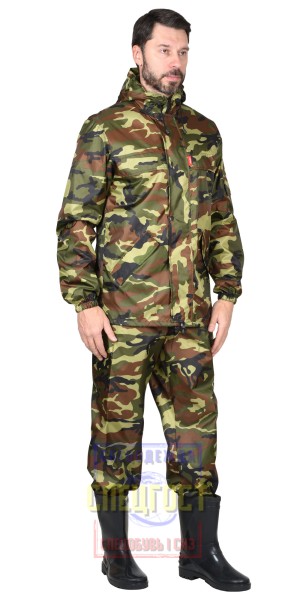 Костюм "АРТ. 10196": куртка, брюки (тк. "Оксфорд") КМФ зелёный