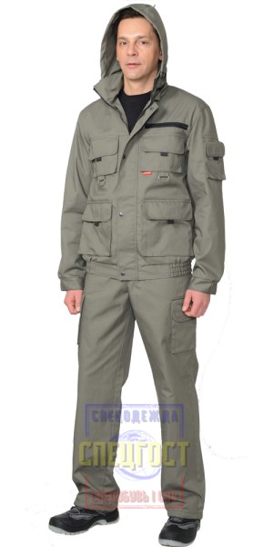 Костюм "АРТ. 10777": куртка кор., брюки оливковый тк. Rodos (245 гр/кв.м)