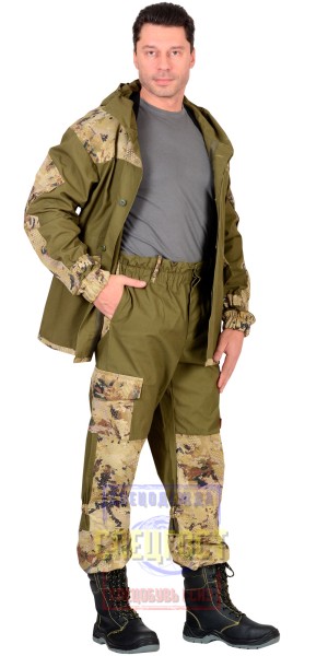 Костюм "АРТ. 10779" летний: куртка, брюки ( п-но палаточное ), отделка КМФ "Саванна"