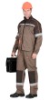 Костюм "АРТ. 18965" мужской: куртка, п/к. св.-коричневый с т.-коричневым с оранж. Кантом