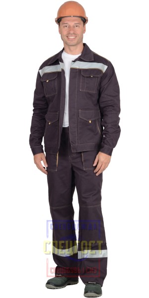 Костюм "АРТ. 54470": куртка, брюки т.коричневый с СОП пл. 320 г/кв.м