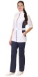 Костюм "АРТ. 59060" женский: блуза, брюки, белый с т-синим