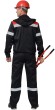 Костюм "АРТ. 10279": куртка кор., п/комб. черный с красным с СОП тк.CROWN-230