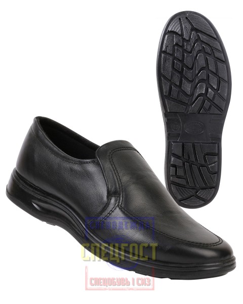 Туфли мужские "АРТ. 50789" на резинке черные эко Кожа