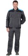 Костюм "АРТ. 52104" куртка кор., брюки  т.серая с черным и с голубой отделкой