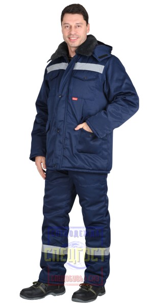 Костюм "АРТ. 10421" зимний: куртка дл., брюки темно-синий СОП-50 мм