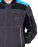 Куртка "АРТ. 52116" кор.,летняя т.серая с черным и с голубой отделкой