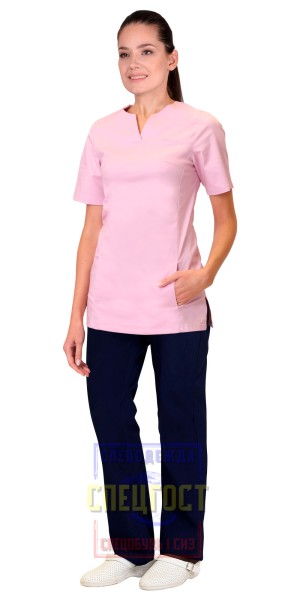 Костюм "АРТ. 57288" женский: куртка, брюки, розовый с темно-синим