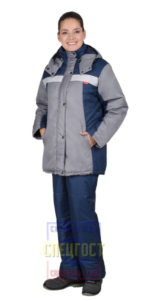 Куртка "АРТ. 58333" женская, т.синяя со стальным (ЧЗ)