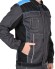 Костюм "АРТ. 52152" куртка кор., п/к  т.серая с черным и с голубой отделкой
