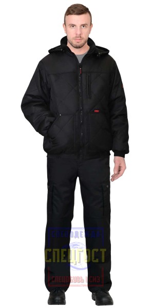 Куртка "АРТ. 59803" мужская, короткая с капюшоном, черная
