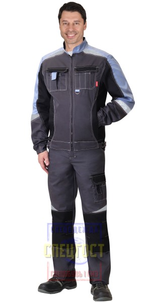 Костюм "АРТ. 52200" куртка,  бр. серый с черн., и сиреневым, СОП
