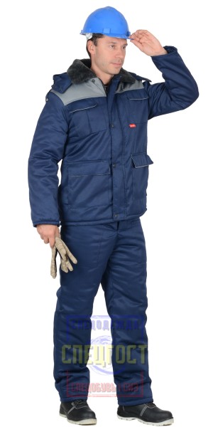 Костюм "АРТ. 19462" зимняя куртка, брюки синий с серым тк. Гретта