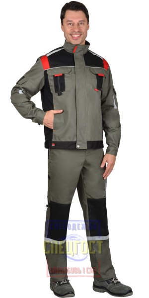 Куртка "АРТ. 50976" оливковая с черным и красным