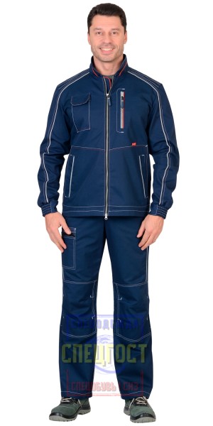 Костюм "АРТ. 15607" летний мужской: куртка, п/к, темно-синий