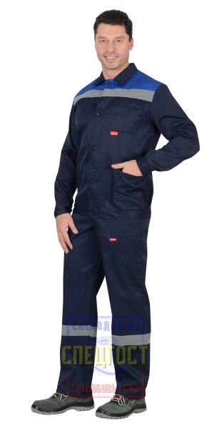 Костюм "АРТ. 52308": куртка короткая, п/к. синий с васильковым и СОП