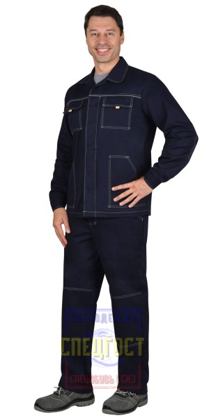 Костюм "АРТ. 52368" летний: куртка, брюки темно-синий