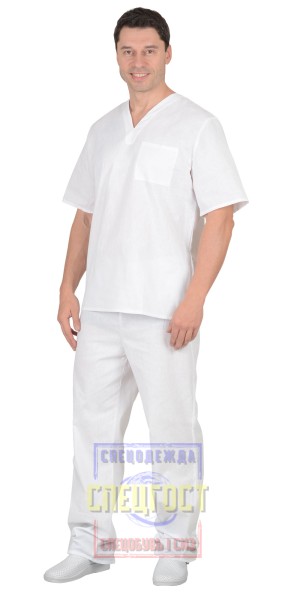 Костюм пекаря "АРТ. 10434" универсальный: блуза, брюки белый