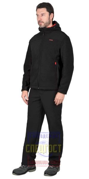 Куртка флисовая "АРТ. 56134" (флис дублированный) черная