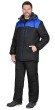 Куртка "АРТ. 53374" зимняя мужская, черная с васильковым, подкладка  искусственный мех