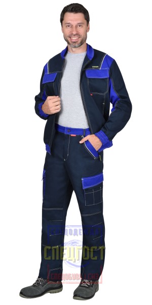 Костюм "АРТ. 16036": куртка, брюки т.-синий с васильковым