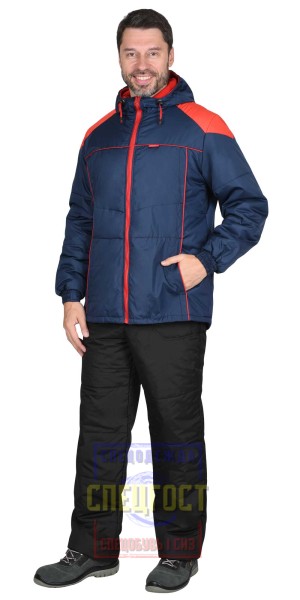 Куртка "АРТ. 53669" мужская, т.синяя с красным
