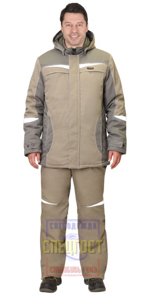 Костюм "АРТ. 58451" зимний: куртка, брюки св. оливковый с т. оливковым