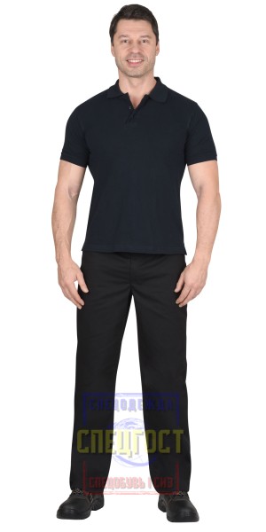 Рубашка-поло "АРТ. 59297" короткие рукава т.-синяя, рукав с манжетом, пл.180 г/кв.м.