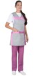 Комплект "АРТ. 16707" женский: фартук, брюки серый с розовым