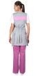 Комплект "АРТ. 16707" женский: фартук, брюки серый с розовым