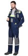 Костюм "АРТ. 53821" куртка кор., полукомбинезон синий со средне-серым и лимонным