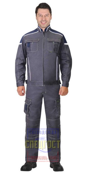 Куртка "АРТ. 58600" короткая, т.серая с синим ТА