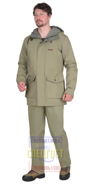 Куртка "АРТ 60218" олива (тк. Панакота)