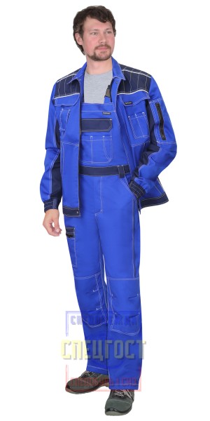 Костюм "АРТ 60230" куртка, полукомбинезон, васильковый с синим