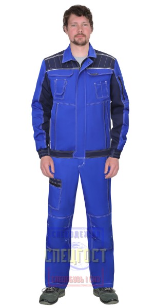 Куртка "АРТ 60280" кор,. васильковая с синим, тк.Rodos (245гр/кв.м)